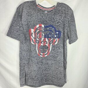 Pepper Foster Cali Monkey Grey Burn Out Red White Blue Face Tee Shirt Size Large